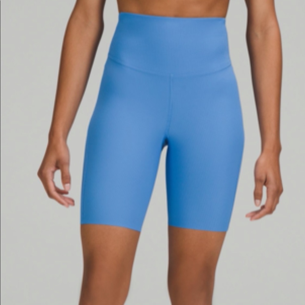 Lululemon periwinkle high rise biker shorts